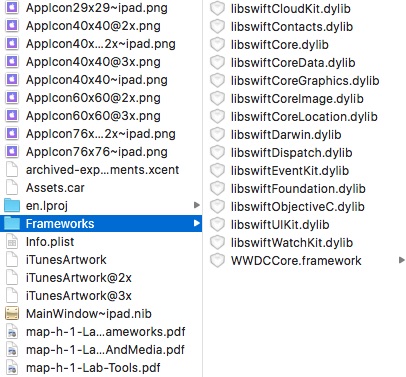 Frameworks usadas pelo WWDC